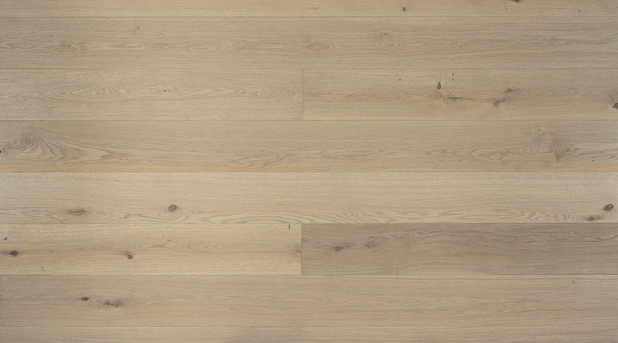 an interior view with midcentury modern furniture and northern wide wood planks on the floor